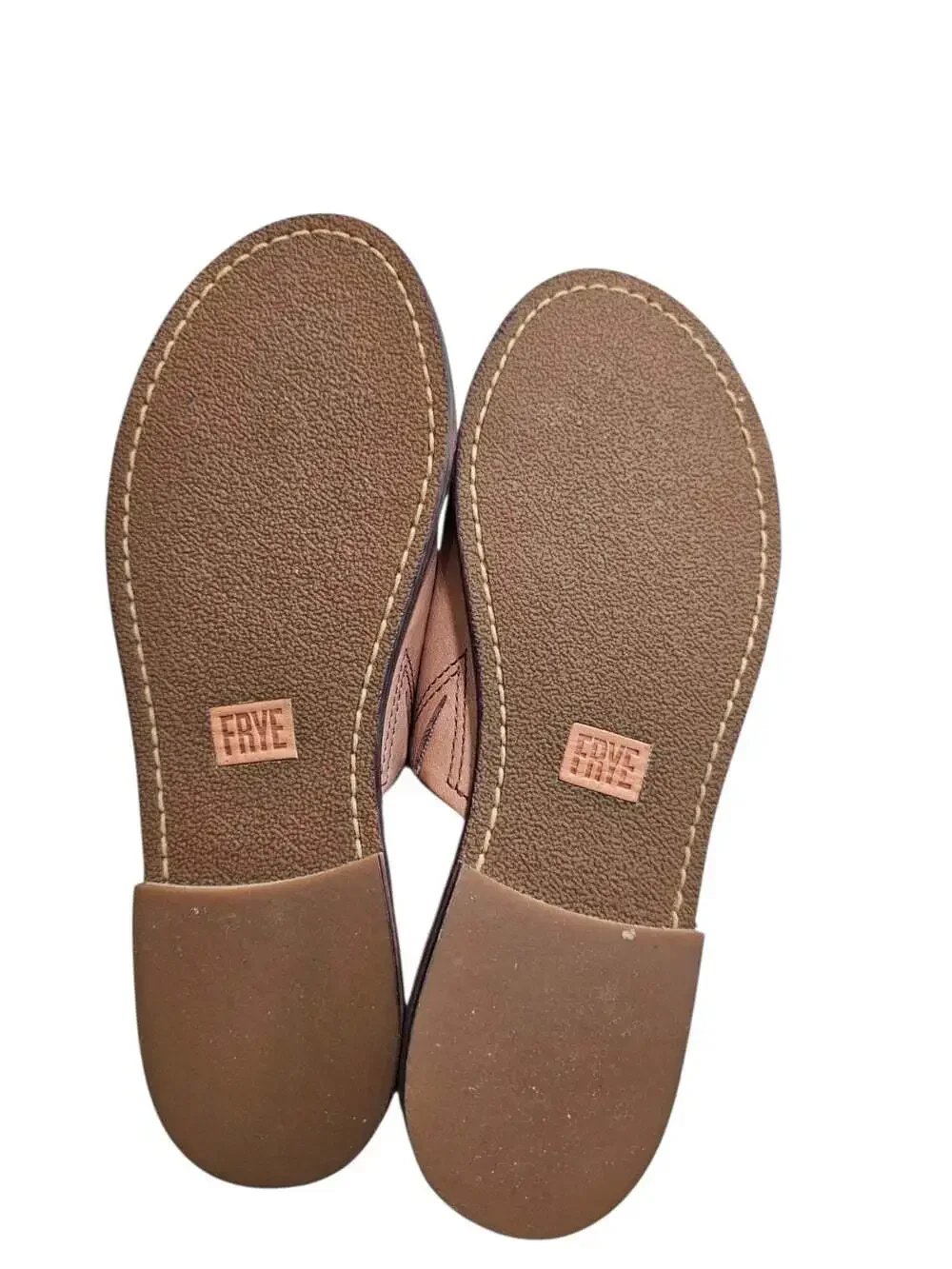 Frye Womens US 5.5 Tan Leather Slide Sandals Flat Casual Minimalist Shoe